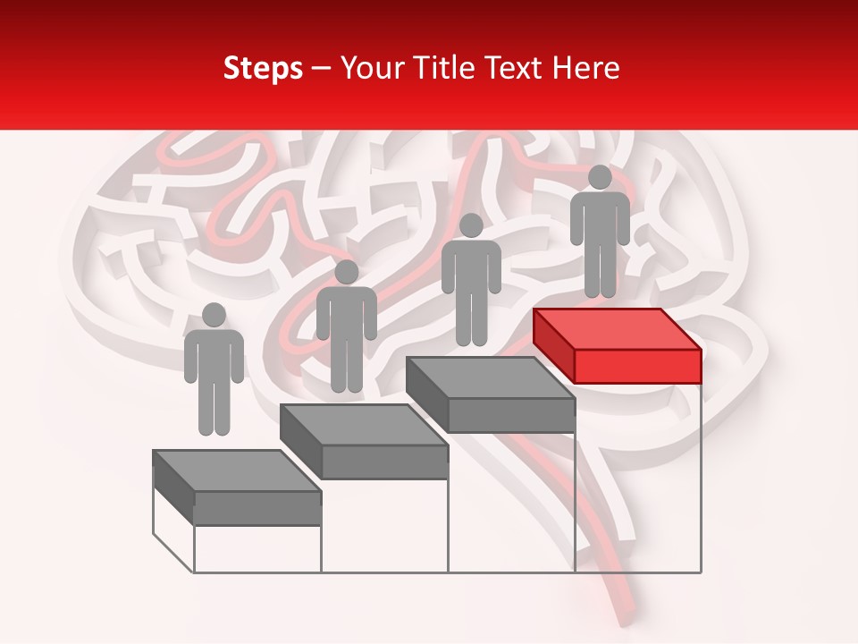 A Red And White Brain With A Red Banner PowerPoint Template