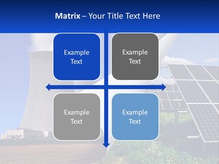 A Power Plant With Solar Panels In The Foreground PowerPoint Template