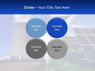 A Power Plant With Solar Panels In The Foreground PowerPoint Template