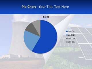 A Power Plant With Solar Panels In The Foreground PowerPoint Template