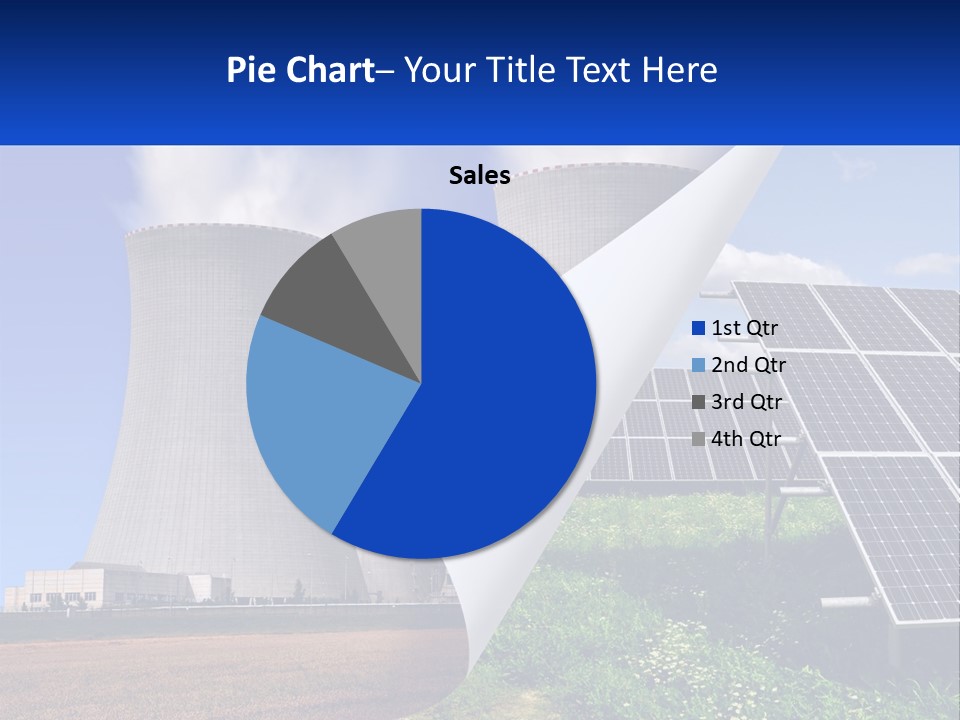 A Power Plant With Solar Panels In The Foreground PowerPoint Template