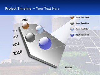 A Power Plant With Solar Panels In The Foreground PowerPoint Template