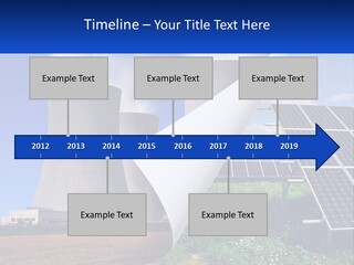 A Power Plant With Solar Panels In The Foreground PowerPoint Template