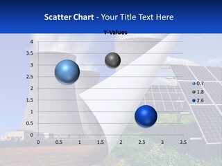 A Power Plant With Solar Panels In The Foreground PowerPoint Template