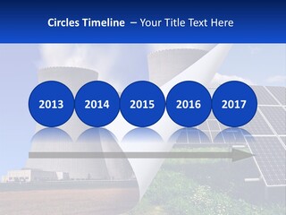 A Power Plant With Solar Panels In The Foreground PowerPoint Template