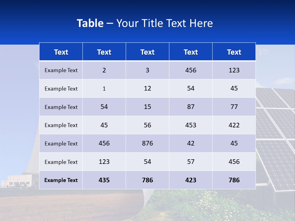 A Power Plant With Solar Panels In The Foreground PowerPoint Template