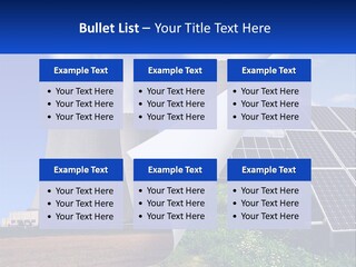 A Power Plant With Solar Panels In The Foreground PowerPoint Template