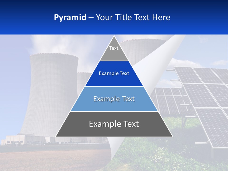 A Power Plant With Solar Panels In The Foreground PowerPoint Template