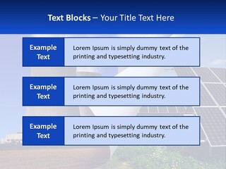 A Power Plant With Solar Panels In The Foreground PowerPoint Template