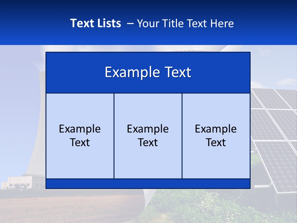 A Power Plant With Solar Panels In The Foreground PowerPoint Template