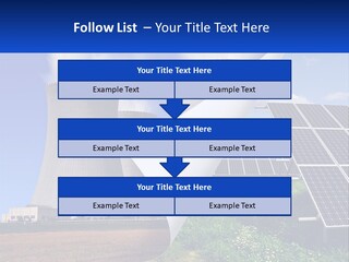 A Power Plant With Solar Panels In The Foreground PowerPoint Template