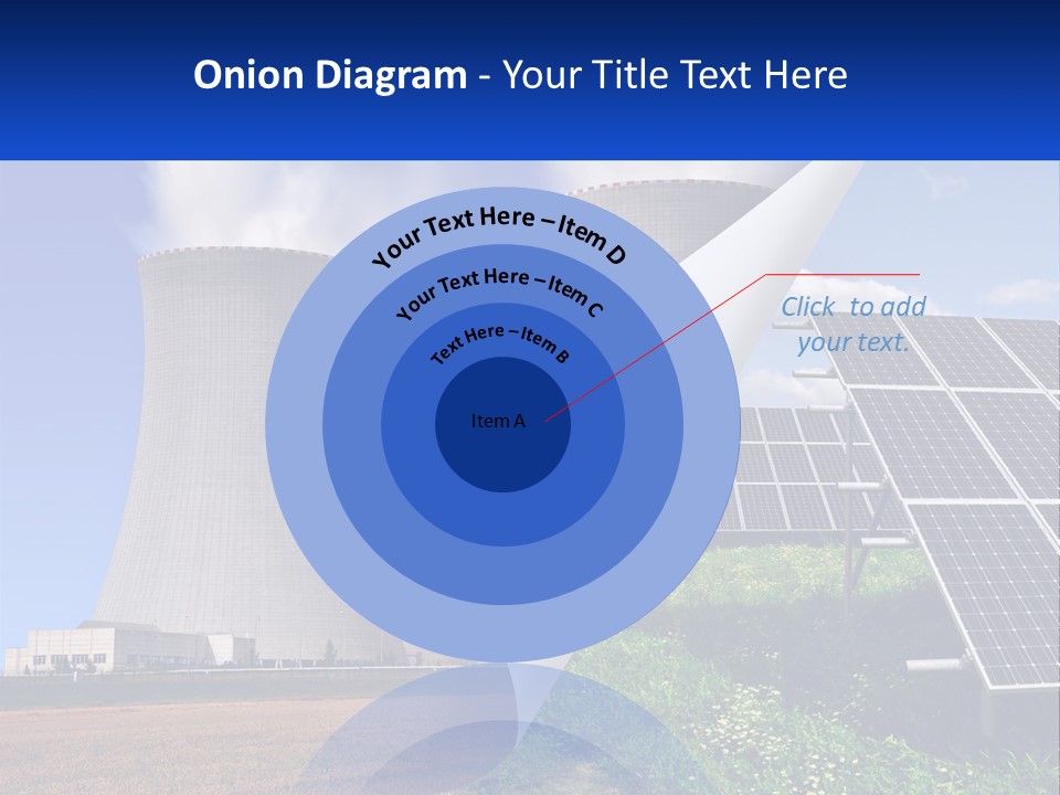 A Power Plant With Solar Panels In The Foreground PowerPoint Template