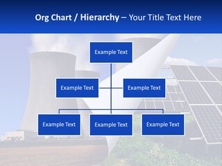 A Power Plant With Solar Panels In The Foreground PowerPoint Template