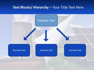 A Power Plant With Solar Panels In The Foreground PowerPoint Template