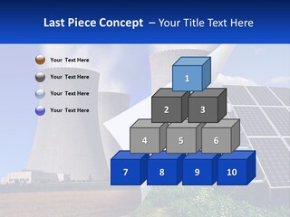 A Power Plant With Solar Panels In The Foreground PowerPoint Template