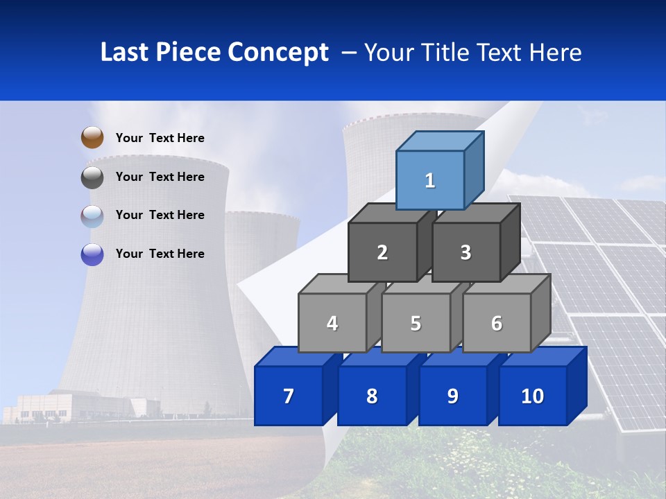 A Power Plant With Solar Panels In The Foreground PowerPoint Template