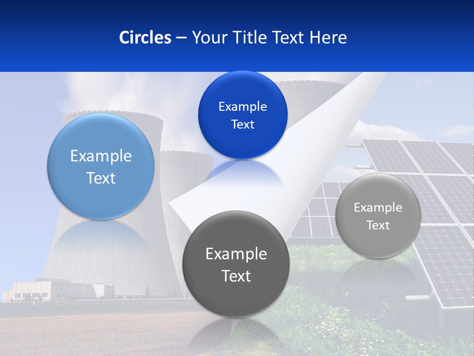 A Power Plant With Solar Panels In The Foreground PowerPoint Template