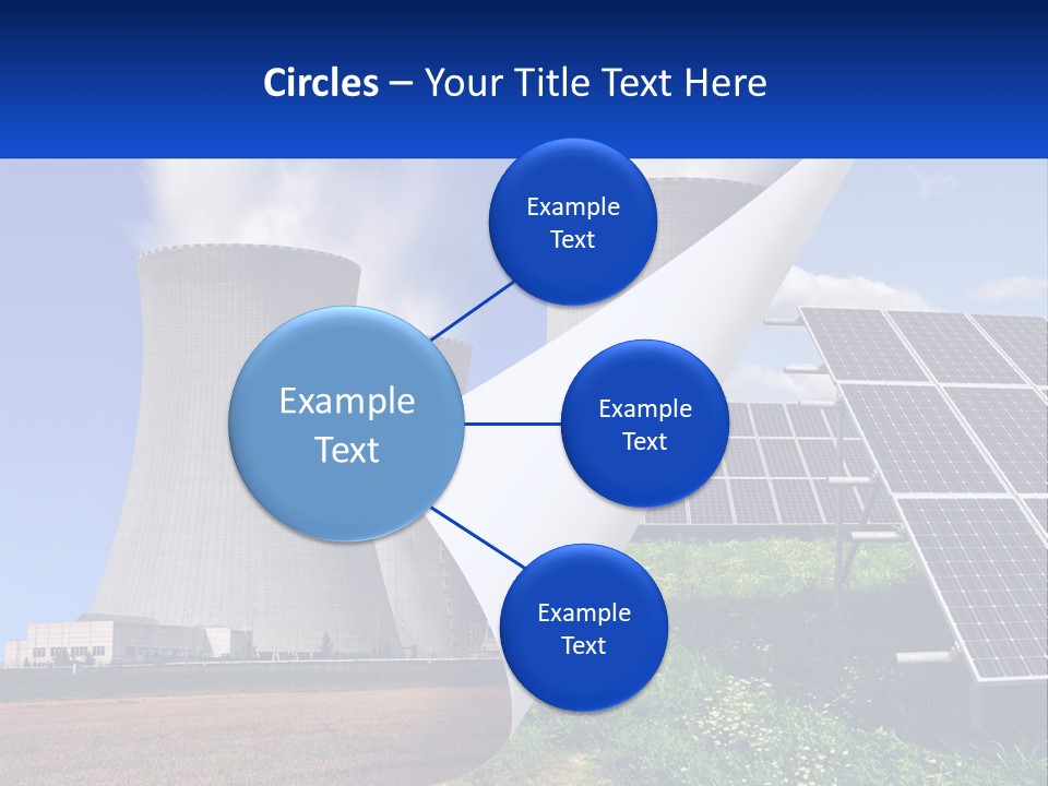 A Power Plant With Solar Panels In The Foreground PowerPoint Template