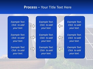 A Power Plant With Solar Panels In The Foreground PowerPoint Template