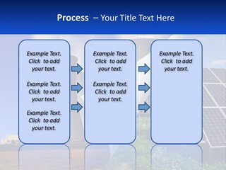 A Power Plant With Solar Panels In The Foreground PowerPoint Template