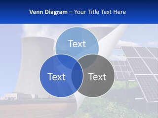 A Power Plant With Solar Panels In The Foreground PowerPoint Template