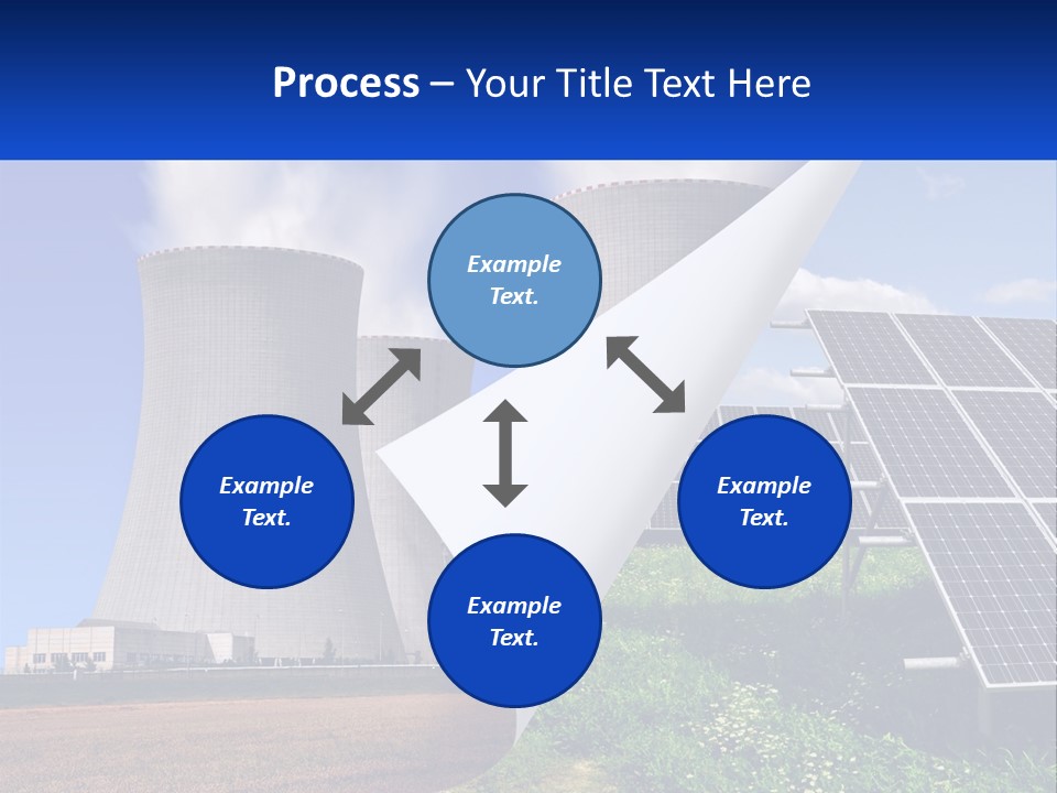 A Power Plant With Solar Panels In The Foreground PowerPoint Template