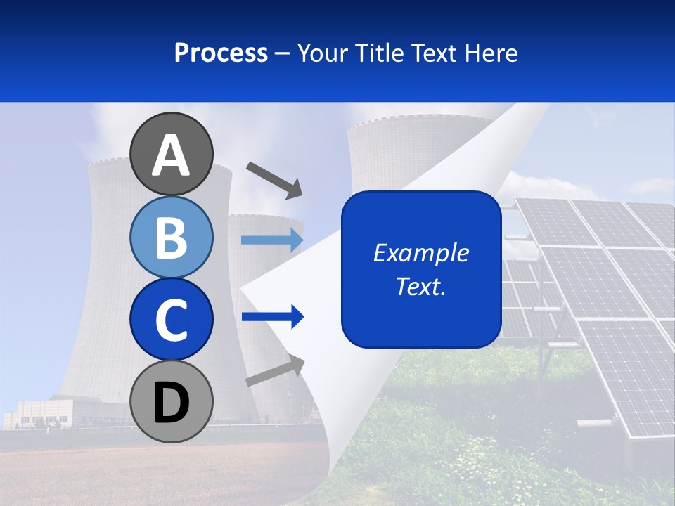 A Power Plant With Solar Panels In The Foreground PowerPoint Template