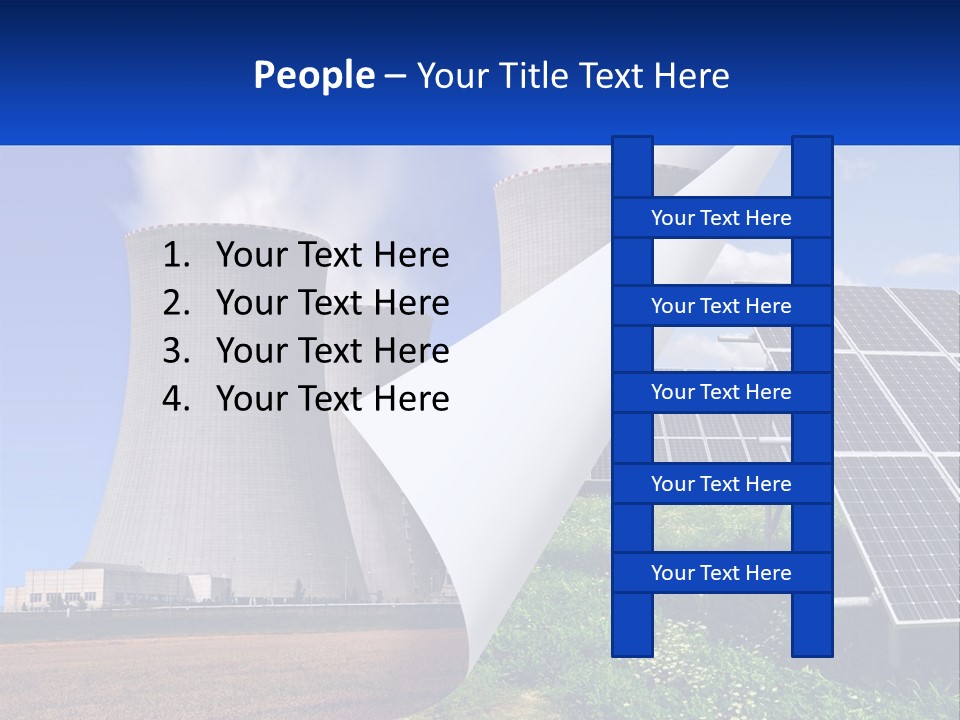 A Power Plant With Solar Panels In The Foreground PowerPoint Template