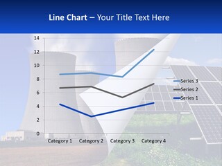 A Power Plant With Solar Panels In The Foreground PowerPoint Template
