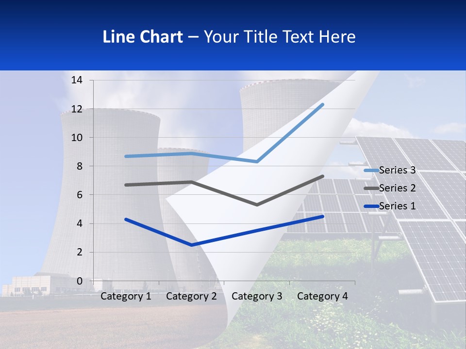 A Power Plant With Solar Panels In The Foreground PowerPoint Template