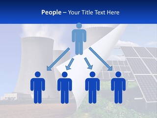 A Power Plant With Solar Panels In The Foreground PowerPoint Template