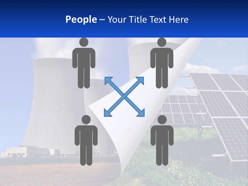A Power Plant With Solar Panels In The Foreground PowerPoint Template