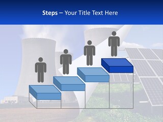 A Power Plant With Solar Panels In The Foreground PowerPoint Template