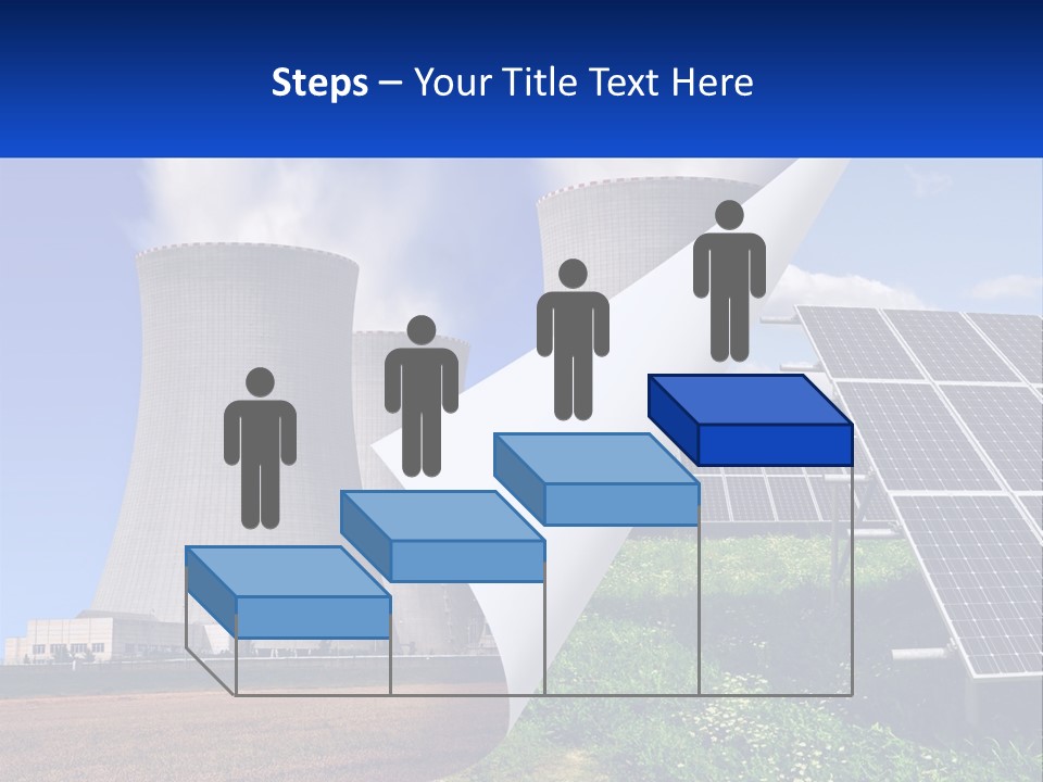 A Power Plant With Solar Panels In The Foreground PowerPoint Template