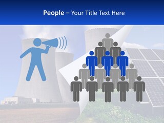 A Power Plant With Solar Panels In The Foreground PowerPoint Template