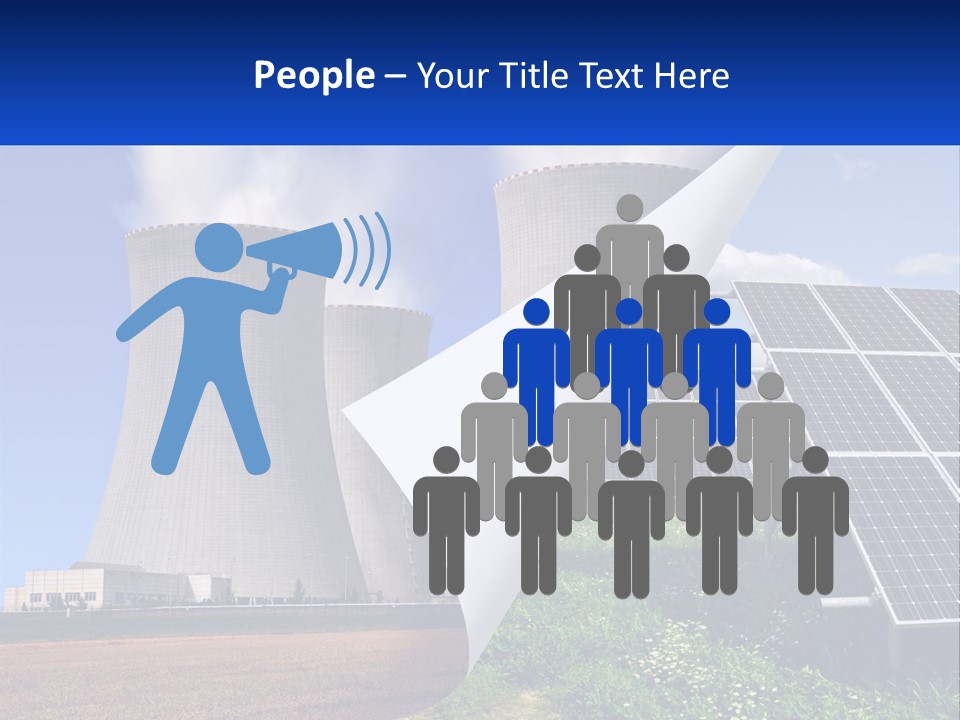 A Power Plant With Solar Panels In The Foreground PowerPoint Template