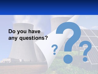 A Power Plant With Solar Panels In The Foreground PowerPoint Template