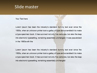 A Statue On Top Of A Pillar With A Golden Angel On Top PowerPoint Template