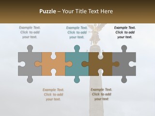 A Statue On Top Of A Pillar With A Golden Angel On Top PowerPoint Template