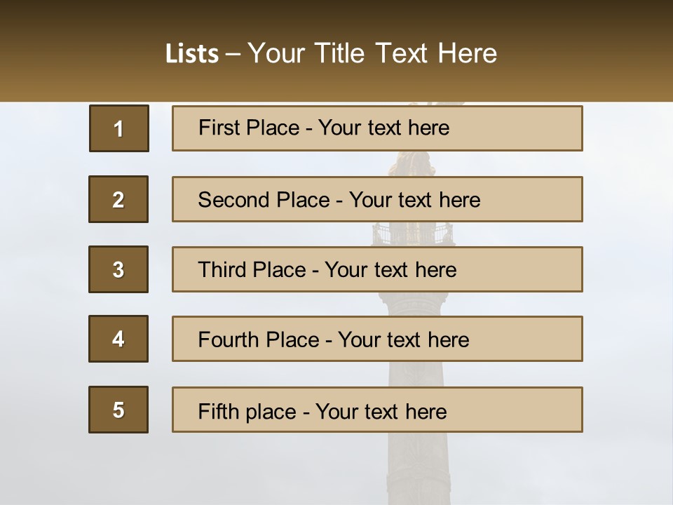 A Statue On Top Of A Pillar With A Golden Angel On Top PowerPoint Template