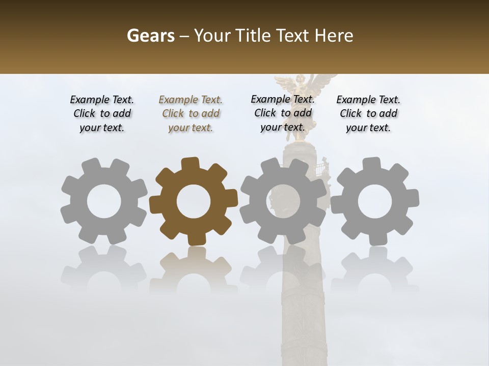 A Statue On Top Of A Pillar With A Golden Angel On Top PowerPoint Template