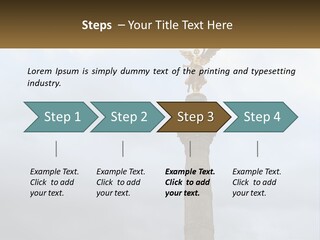 A Statue On Top Of A Pillar With A Golden Angel On Top PowerPoint Template