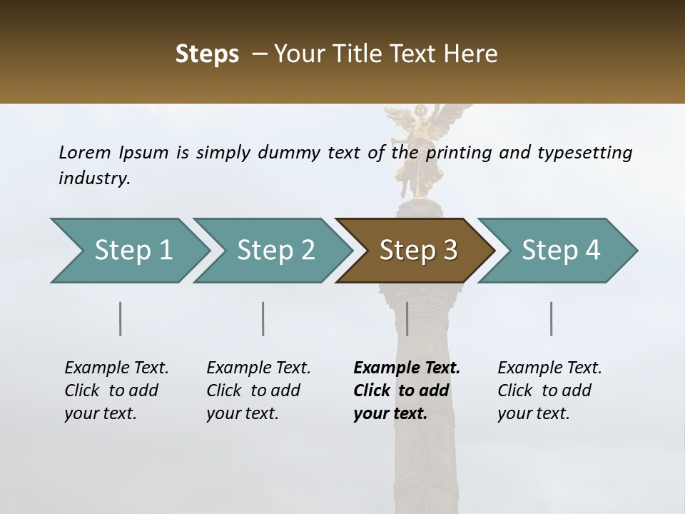 A Statue On Top Of A Pillar With A Golden Angel On Top PowerPoint Template