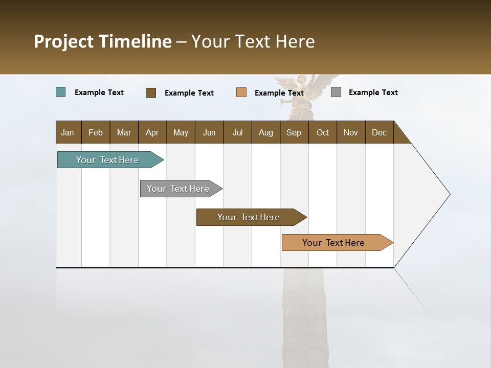 A Statue On Top Of A Pillar With A Golden Angel On Top PowerPoint Template