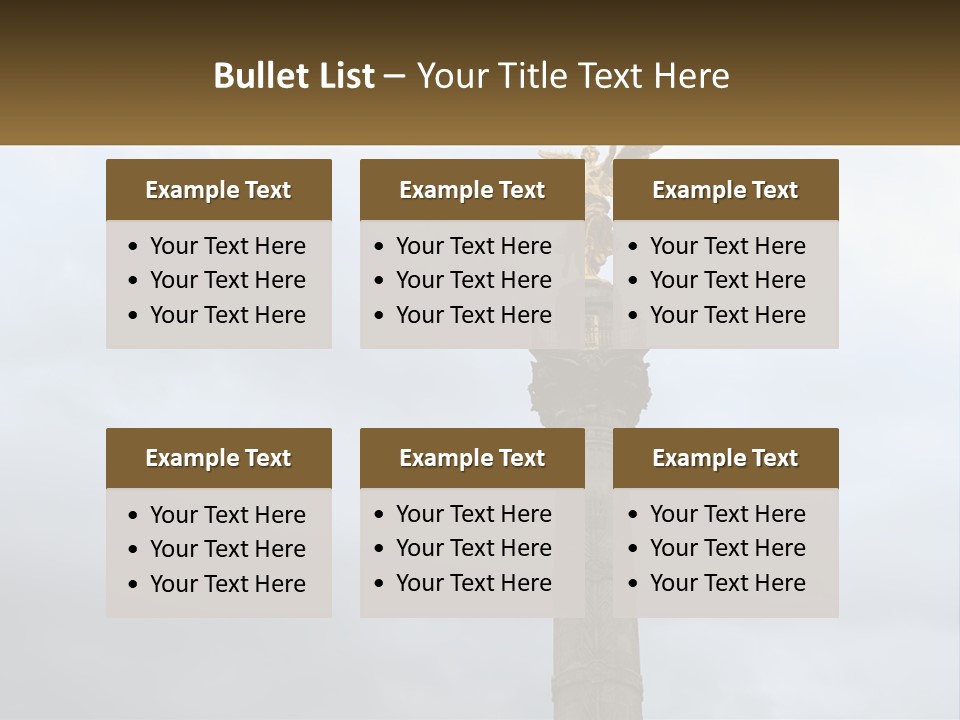 A Statue On Top Of A Pillar With A Golden Angel On Top PowerPoint Template