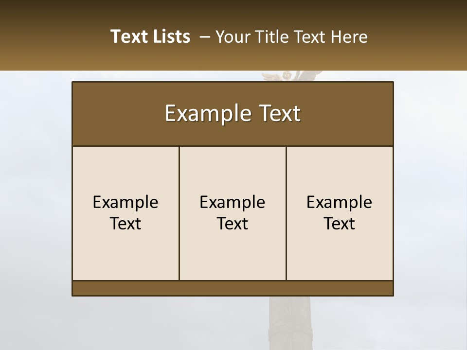 A Statue On Top Of A Pillar With A Golden Angel On Top PowerPoint Template
