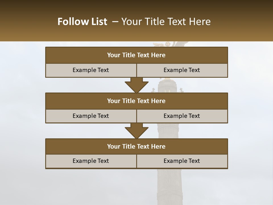 A Statue On Top Of A Pillar With A Golden Angel On Top PowerPoint Template