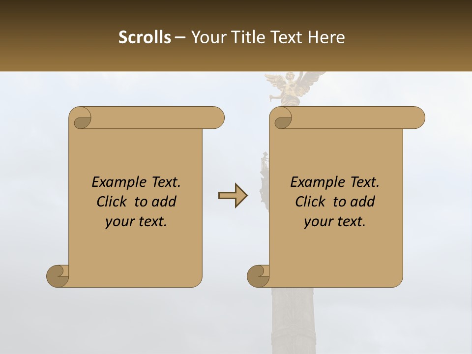A Statue On Top Of A Pillar With A Golden Angel On Top PowerPoint Template