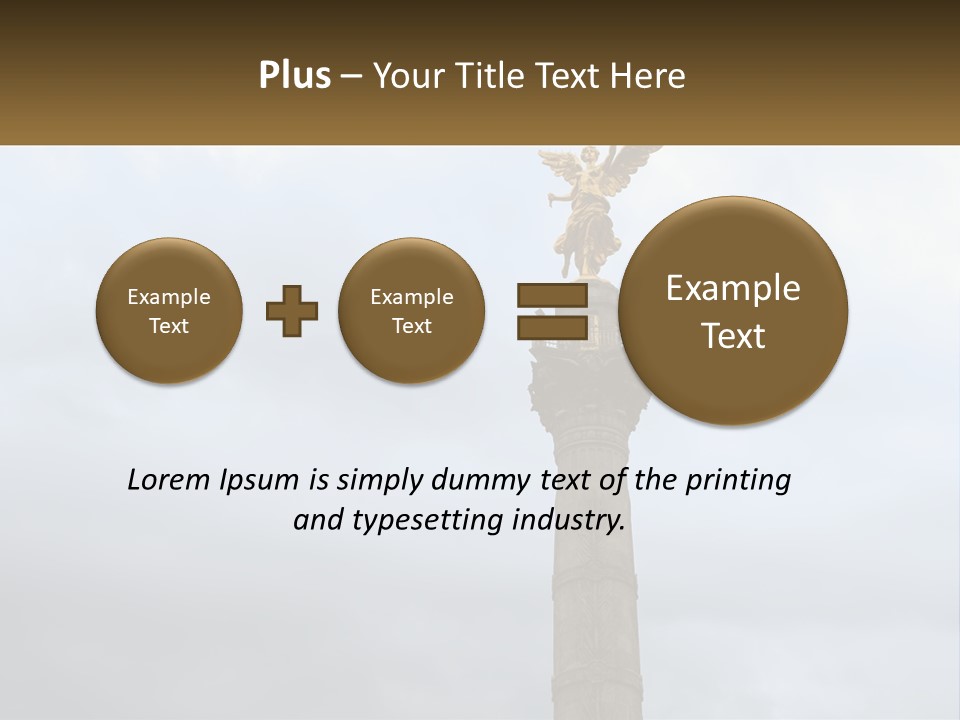 A Statue On Top Of A Pillar With A Golden Angel On Top PowerPoint Template