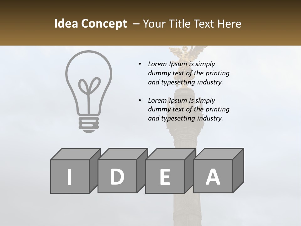 A Statue On Top Of A Pillar With A Golden Angel On Top PowerPoint Template